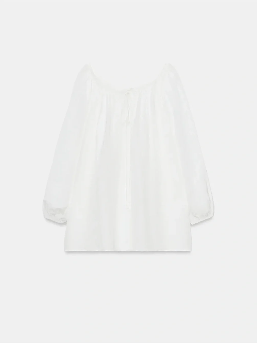 Zara Sheer linen White Blouse